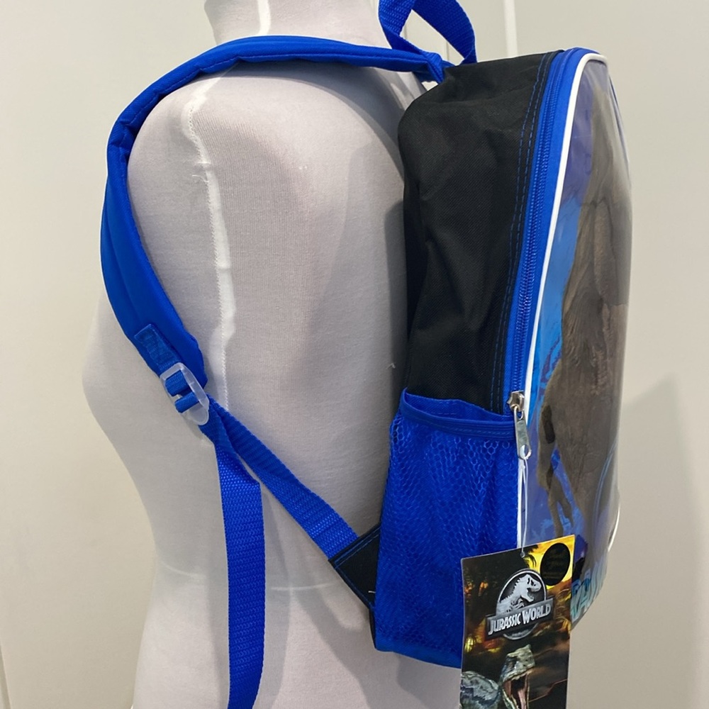 NWT Jurassic World T Rex Raptor Blue Backpack - Picture 4 of 10